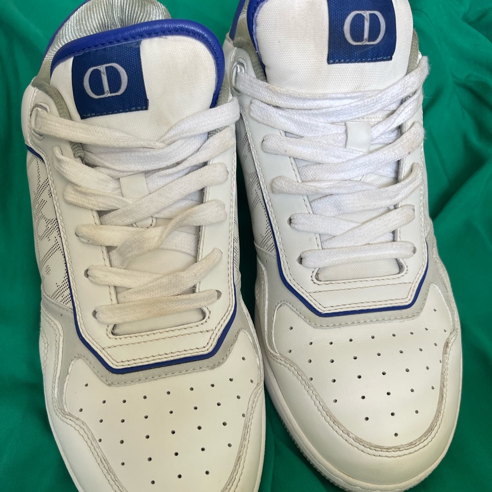 Used DiorB27 White And Purple Smooth Calfskin With White Dior Leather Sneakers. - Picture 7 of 10
